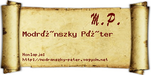 Modránszky Péter névjegykártya
