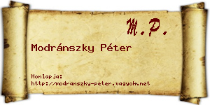Modránszky Péter névjegykártya