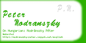 peter modranszky business card