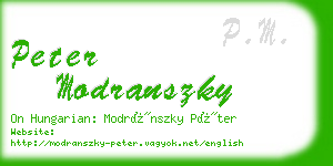 peter modranszky business card